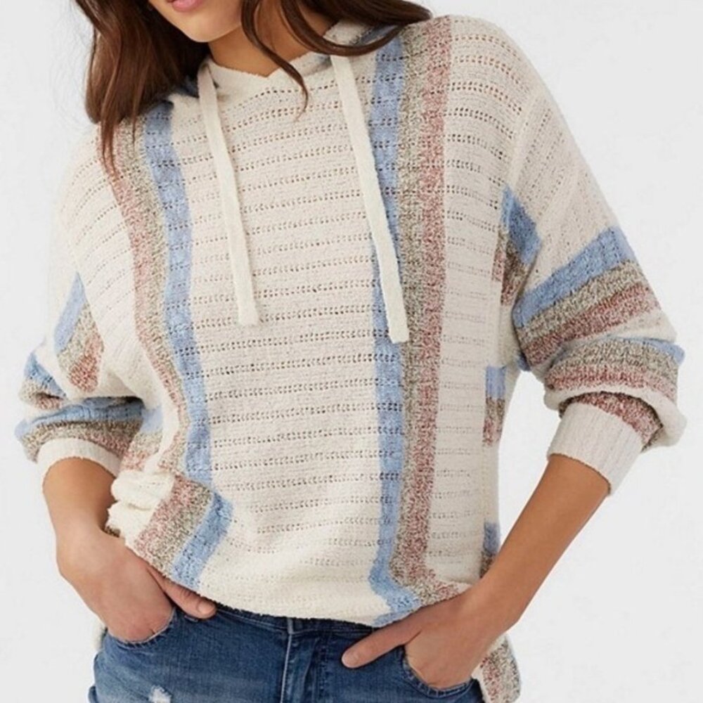 O'Neill Bethany Oversized Hooded Sweater Women's Loose Knit Lounge Boho Beach M